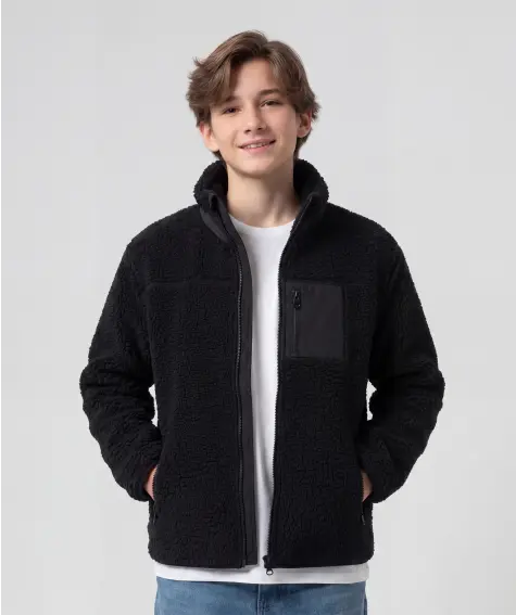 Einfarbige Teddyjacke