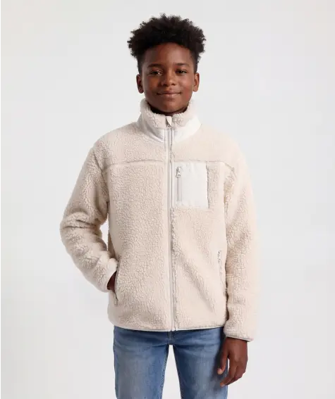 Einfarbige Teddyjacke