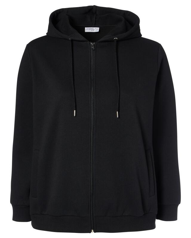 Zip-up sweat jacket for women, black (KiK Schwarze Sweatjacke (schwarz)) — KiK, authentic German product in Morocco
