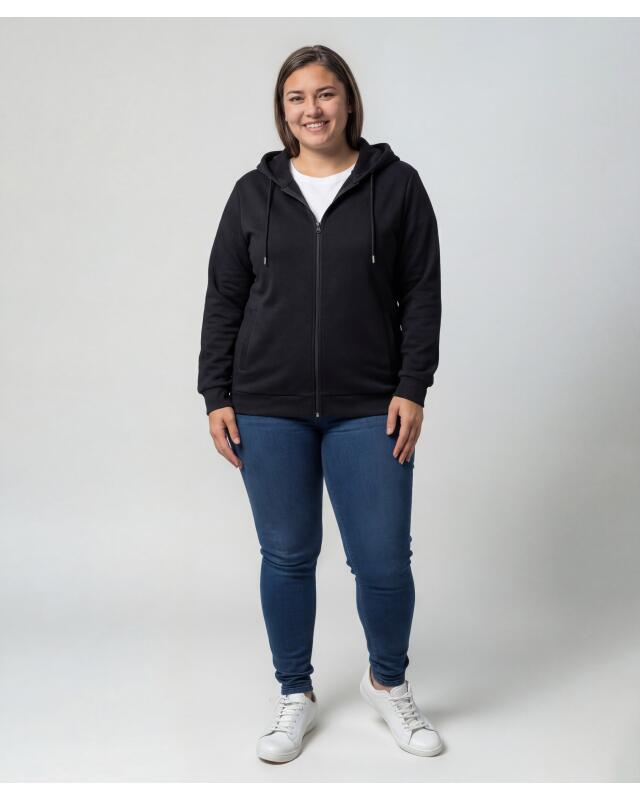 Veste sweat zippée femme, noir (KiK Schwarze Sweatjacke (schwarz)) — KiK, produit allemand authentique au Maroc