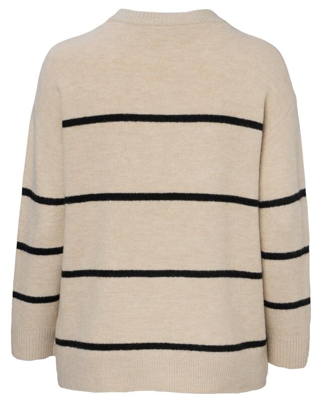 Pull rayé femme, noir/beige (KiK Gestreifter Pullover (schwarz/beige)) — KiK, produit allemand authentique au Maroc