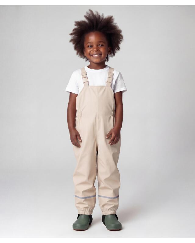 Rain dungarees for girls, beige (KiK Regenhose mit Latz (Beige)) — KiK, authentic German product in Morocco