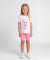 T-Shirt + Radlerhose pink/weiß
