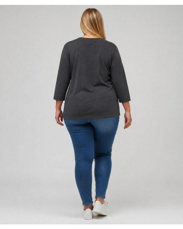 T-shirt à col bateau femme, noir (KiK Shirt mit U-Boot-Ausschnitt (schwarz)) — KiK, produit allemand authentique au Maroc