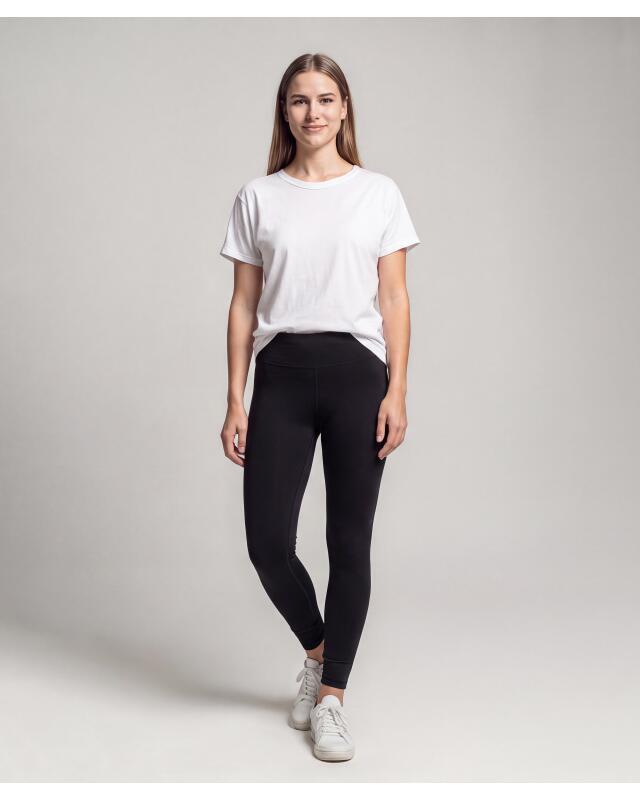 Leggings with wide waistband for women, black — KiK, authentic German product in Morocco