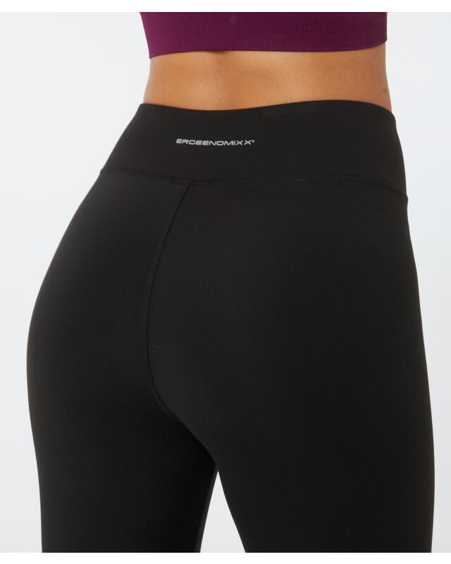 Sports leggings with overlapping waistband for women, black (KiK Sport-Leggings mit überlappendem Bund (schwarz)) — KiK, authentic German product in Morocco