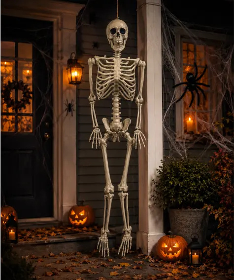 Szkielet jako dekoracja na Halloween