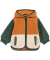 Vest teddy met kleurblokken bruin