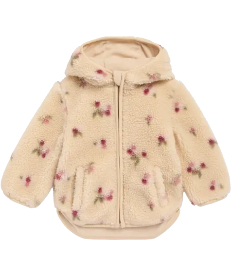 Bunda s kapucí ve stylu teddy