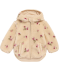 Bunda s kapucí ve stylu teddy přírodní bílá