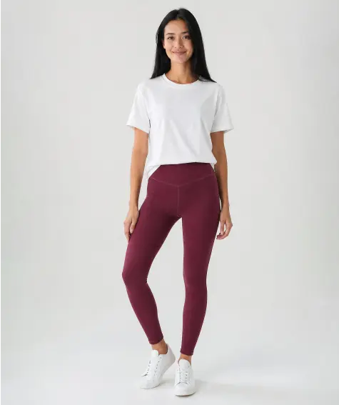 Sport-Leggings mit überlappendem Bund