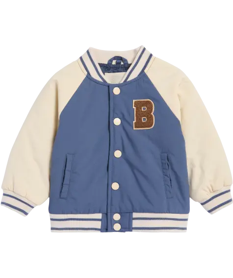 Collegejacke mit Kontrastärmeln