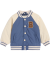 Collegejas met contrasterende mouwen blauw