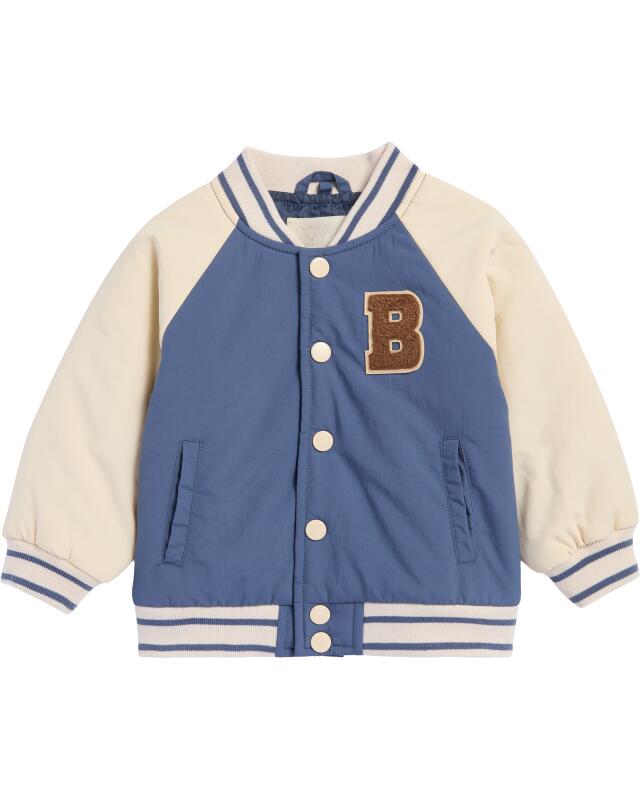 Veste teddy à manches contrastées bébé garçon, bleu (KiK Collegejacke mit Kontrastärmeln (blau)) — KiK, produit allemand authentique au Maroc