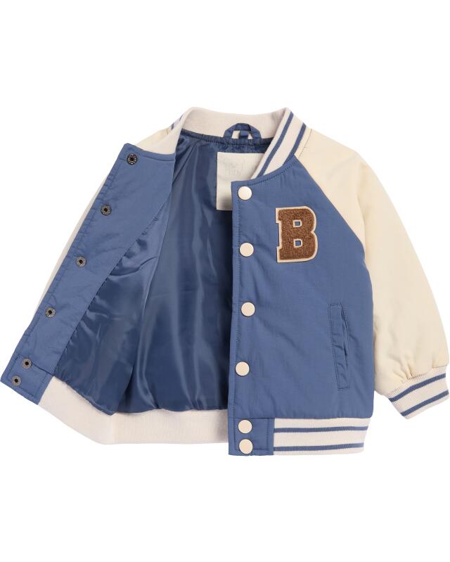 Veste teddy à manches contrastées bébé garçon, bleu (KiK Collegejacke mit Kontrastärmeln (blau)) — KiK, produit allemand authentique au Maroc