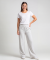 Jogginghose mit weitem Bein grau melange