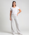 Jogginghose mit weitem Bein grau melange