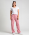 Joggingbroek met wijde pijpen donkerroze