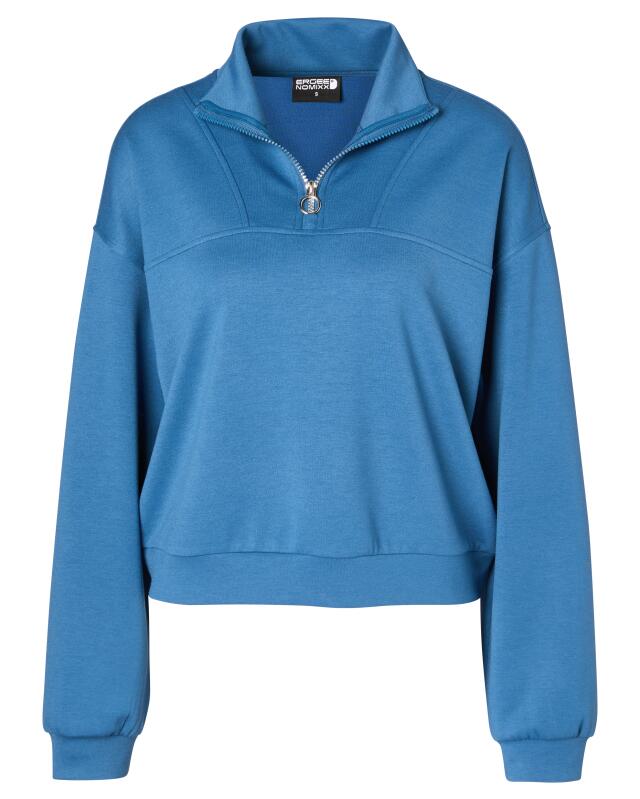Sweat de sport à col montant femme, bleu (KiK Sport-Sweatshirt mit Stehkragen (blau)) — KiK, produit allemand authentique au Maroc