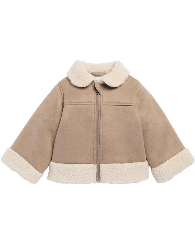 Veste effet daim bébé fille, beige (KiK Jacke in Wildlederoptik (Beige)) — KiK, produit allemand authentique au Maroc