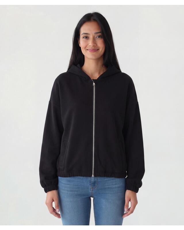 Cropped sports jacket for women, black (KiK Sportjacke cropped (schwarz)) — KiK, authentic German product in Morocco