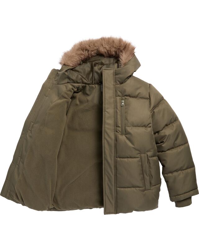 Doudoune légère doublée garçon, vert foncé (KiK Gefütterte Steppjacke (dunkelgrün)) — KiK, produit allemand authentique au Maroc