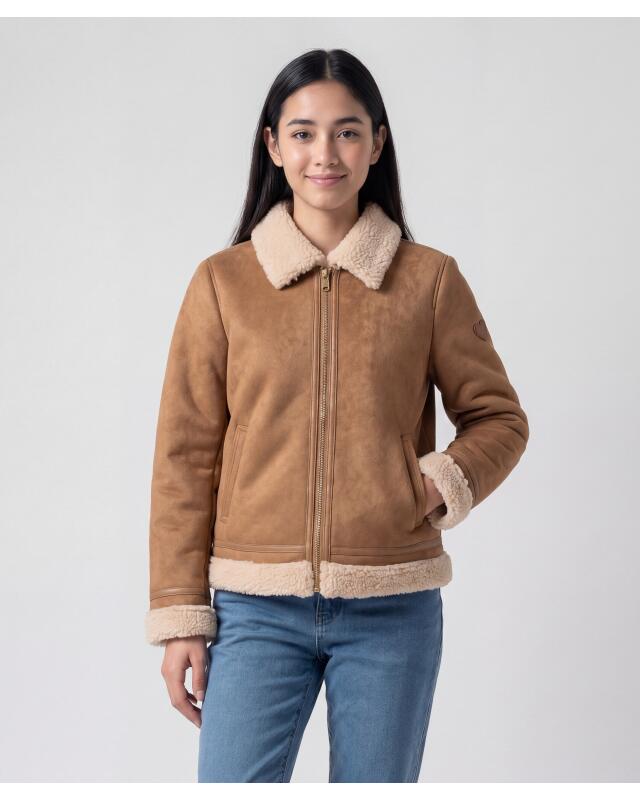 Faux suede jacket for girls, camel (KiK Jacke in Wildlederoptik (camel)) — KiK, authentic German product in Morocco