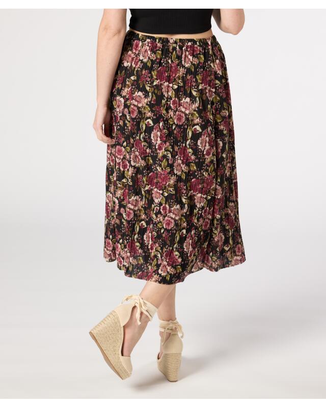 Textured skirt with flowers for women, floral print (KiK Strukturrock mit Blumen (Blumendruck)) — KiK, authentic German product in Morocco