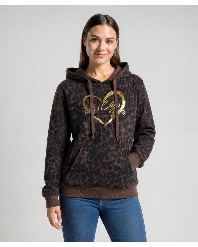 Leopard print sweatshirt for women, leopard print (KiK Sweatshirt Leo (Leopardendruck)) — KiK, authentic German product in Morocco
