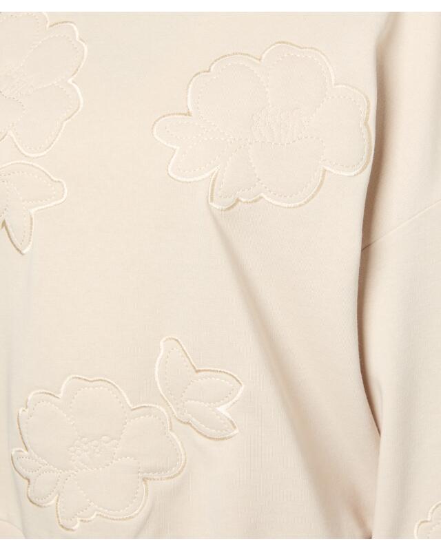 Sweat à écussons fleurs femme, crème (KiK Sweatshirt mit Blumen-Aufnähern (creme)) — KiK, produit allemand authentique au Maroc