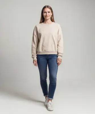 Sweatshirt mit Blumen-Aufnähern