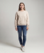 Sweatshirt mit Blumen-Aufnähern creme