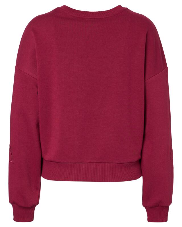 Sweatshirt with flower patches for women, berry (KiK Sweatshirt mit Blumen-Aufnähern (beere)) — KiK, authentic German product in Morocco