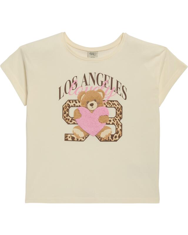 T-shirt oversize imprimé teddy fille, blanc cassé (KiK Oversize-T-Shirt mit Teddy-Print (offwhite)) — KiK, produit allemand authentique au Maroc