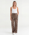 Weite Plisseehose Leopardendruck