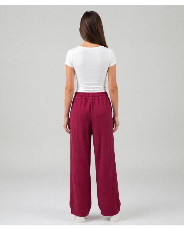 Pantalon large en mousseline de coton femme, baie (KiK Weite Musselinhose (beere)) — KiK, produit allemand authentique au Maroc