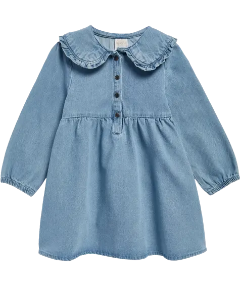 Jeanskleid mit Bubikragen