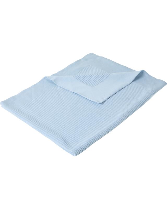 بطانية أطفال من التريكو للرضيع، أزرق فاتح (KiK Gestrickte Babydecke (hellblau)) — KiK, منتج ألماني أصلي في المغرب