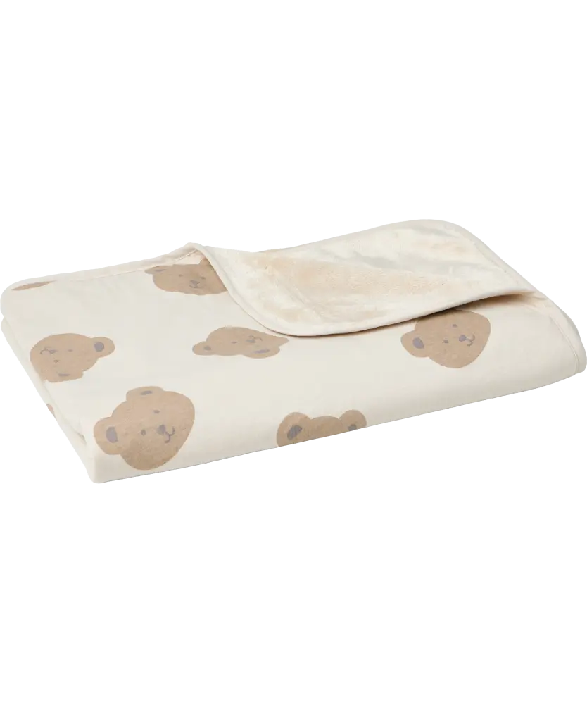 Babydecke mit Tieren für Jungen, creme
