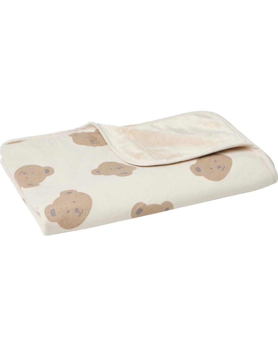 Babydecke mit Tieren für Jungen, offwhite