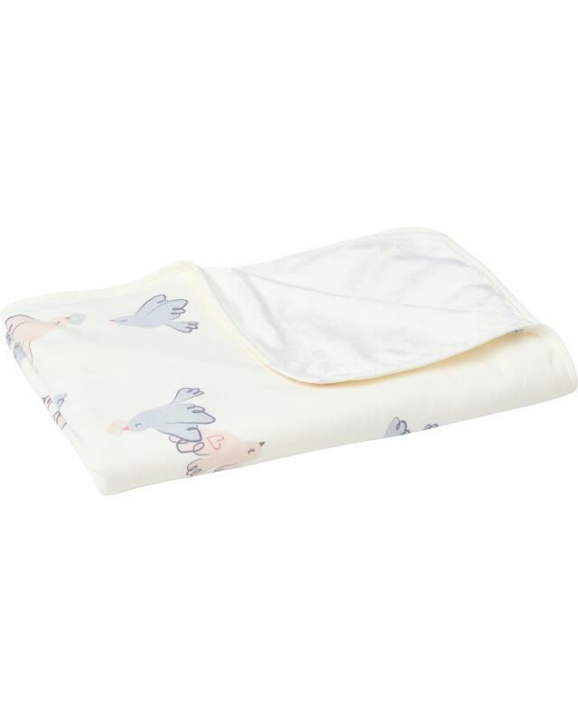 Blanket with animals for baby boys, off-white (KiK Babydecke mit Tieren (offwhite)) — KiK, authentic German product in Morocco