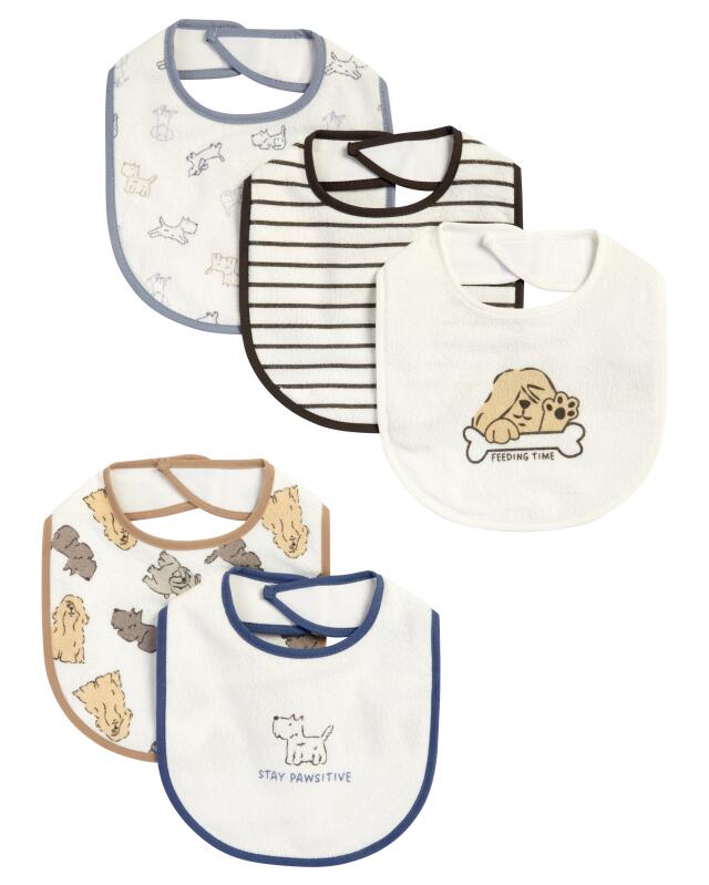 Bib with Velcro fastening for baby girls, blue — KiK, authentic German product in Morocco