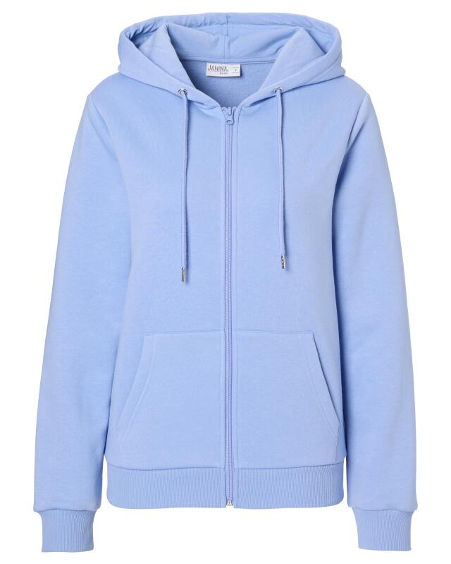 Zip-up sweat jacket with ribbed cuffs for women, light blue (KiK Sweatjacke mit Rippbündchen (hellblau)) — KiK, authentic German product in Morocco