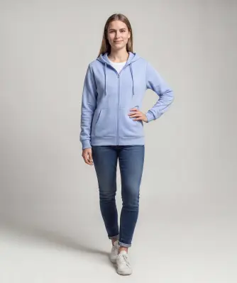 Sweatjacke mit Rippbündchen