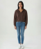 Sweatjacke cropped braun