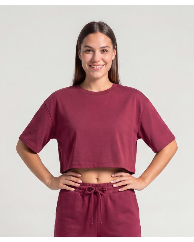 Sweat-shirt manches courtes femme, baie (KiK Kurzarm-Sweatshirt (beere)) — KiK, produit allemand authentique au Maroc