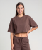Kurzarm-Sweatshirt braun
