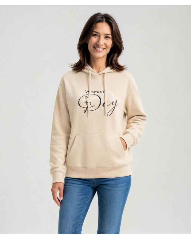 Sweatshirt with lettering for women, cream (KiK Sweatshirt mit Schriftzug (creme)) — KiK, authentic German product in Morocco