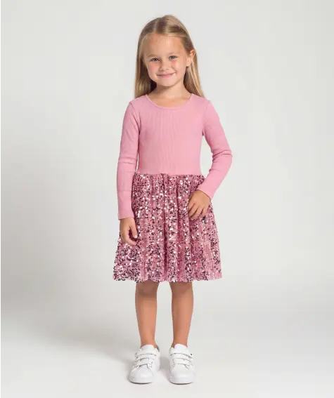 Kleid mit Meshrock