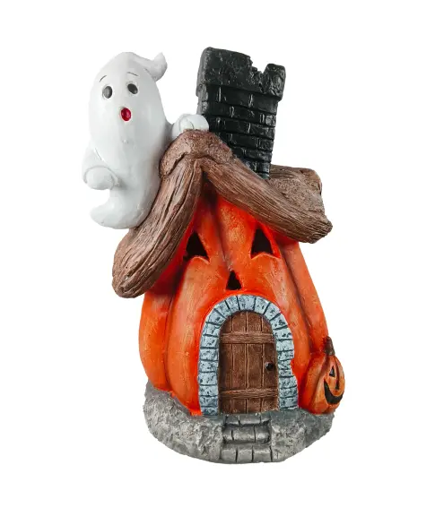 Halloween Teelichthalter Kürbishaus